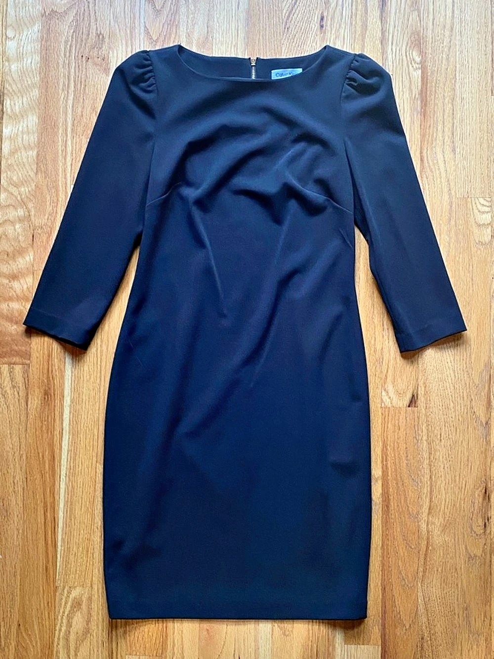 Calvin Klein Puff Sleeve Sheath Dress in Black Size 4